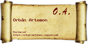 Orbán Artemon névjegykártya