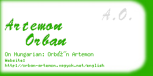 artemon orban business card